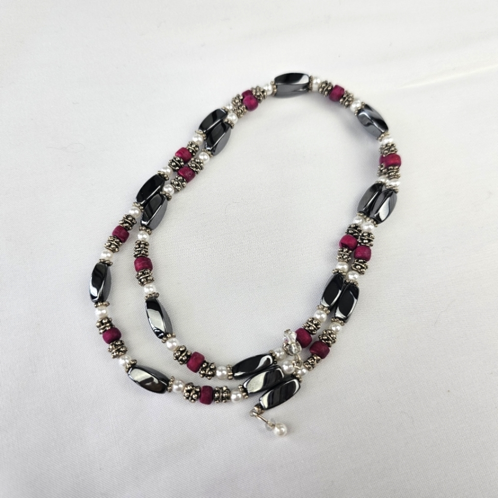 Layer Magnetic Beaded Necklace with Faux Pearls